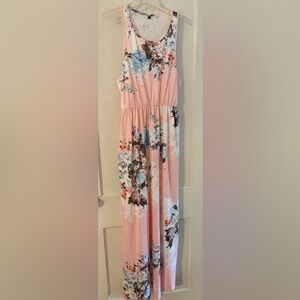 Floral Maxi Dress with Pockets Size Large